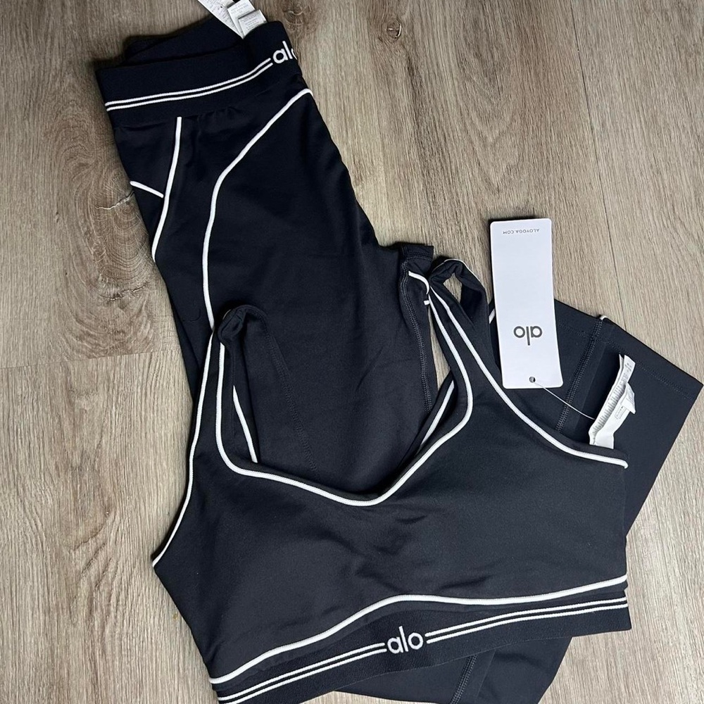 ALO Yoga Black and White Activewear Set